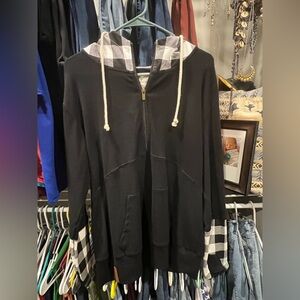 AMPERSAND AVE Black and White Plaid Women's Jacket